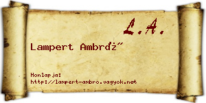Lampert Ambró névjegykártya